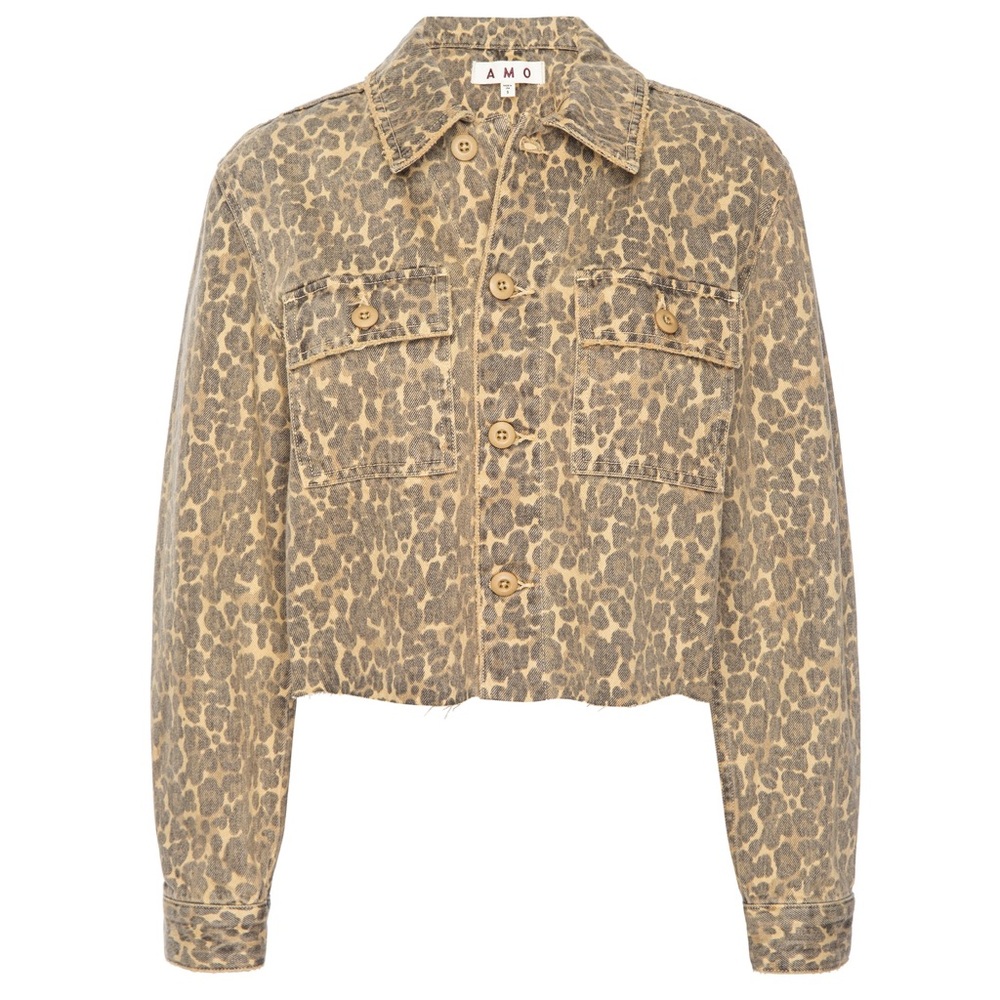 AMO Leopard Carly Jacket. Sz XS